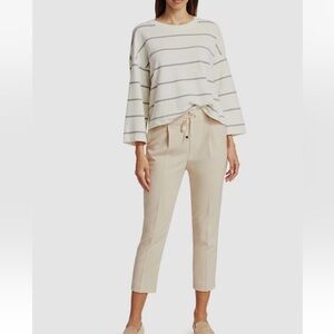 ATM Anthony Thomas melilo/ beige drawstring cropped trouser pants small S
